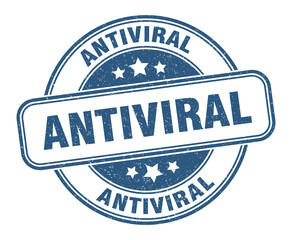 antiviral stamp. antiviral label. round grunge sign