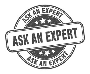 ask an expert stamp. ask an expert label. round grunge sign