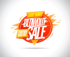 Blowout sale, shop now, further reductions - vector web banner