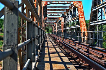 Old Rusted Train Bridge in the bush