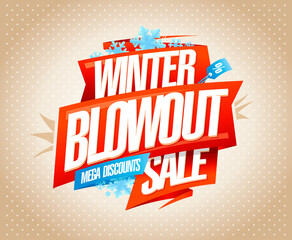 Winter blowout sale banner design - obrazy, fototapety, plakaty