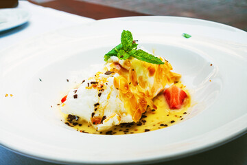 Fine dining cuisine - french dish on the table