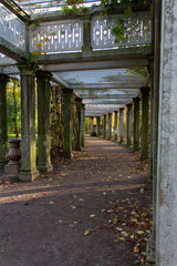ancient columns in the Park, Pushkin city, Saint Petersburg, autumn 2020