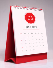 Simple desk calendar 2021 - June