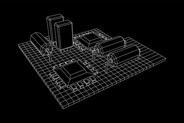 Circuit board. Electronic computer components motherboard.