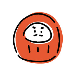 シンプルなダルマのイラスト