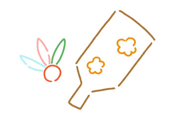 シンプルな羽子板のイラスト