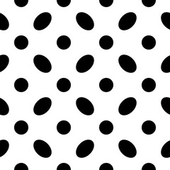 Seamless pattern. Circles, ovals ornament. Polka dot wallpaper. Dots, figures motif. Rounds background. Geometric backdrop. Spots image. Digital paper, textile print, abstract. Dotted illustration