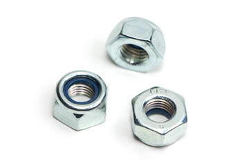 Close up of internal screw on white background