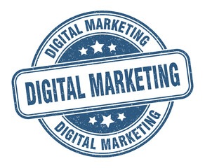 digital marketing stamp. digital marketing label. round grunge sign