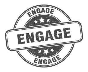 engage stamp. engage label. round grunge sign