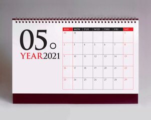 Simple desk calendar 2021 - May