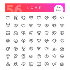 Love Line Icons Set