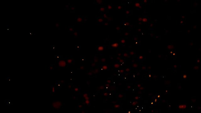 Fire Embers Stock Video In Black Background
