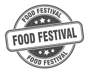 food festival stamp. food festival label. round grunge sign