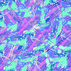 Urban seamless backdrop with grunge spots, curved elements. Chaotic abstract pattern for textile, texture, creative ideas