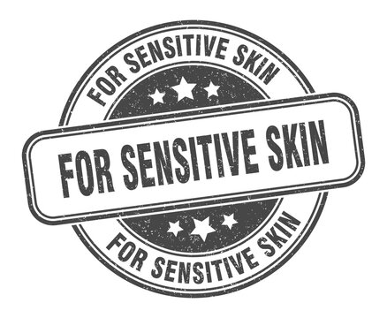 For Sensitive Skin Stamp. For Sensitive Skin Label. Round Grunge Sign