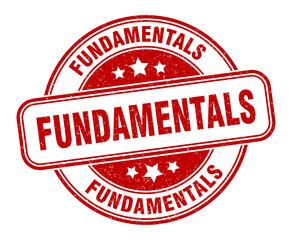 fundamentals stamp. fundamentals label. round grunge sign