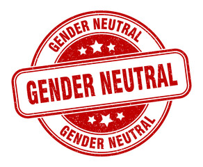 gender neutral stamp. gender neutral label. round grunge sign