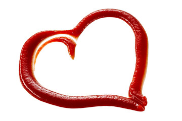 Decorative heart shaped frame of tomato sauce
