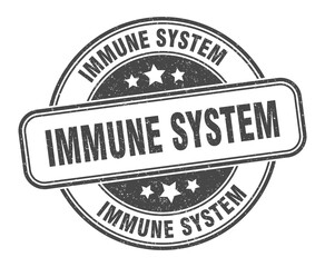 immune system stamp. immune system label. round grunge sign