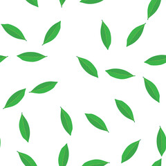 Seamless pattern with bay leafs