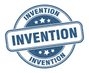 invention stamp. invention label. round grunge sign