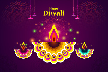Happy Diwali festival, background, vector illustration, sale banner	