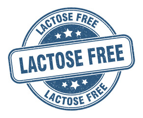 lactose free stamp. lactose free label. round grunge sign