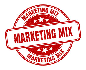 marketing mix stamp. marketing mix label. round grunge sign
