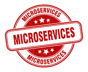 microservices stamp. microservices label. round grunge sign