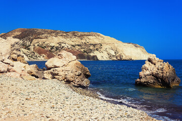pebble beach on the mediterranean sea, Cyprus