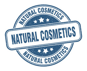natural cosmetics stamp. natural cosmetics label. round grunge sign