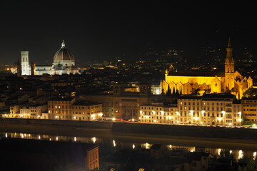 Fototapeta premium Florence, Tuscany, Italy: night view of Florence
