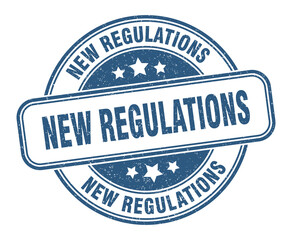 new regulations stamp. new regulations label. round grunge sign