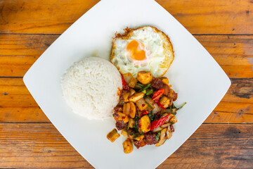 Stir Fried Chili Paste Rice with fried egg