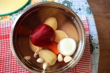 pickled cucumbers in a glass jar