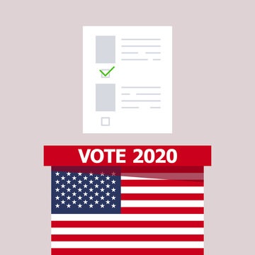 Vote. Every voice matters. Vector banner template for US presidential election. Election day. Usa debate of president voting 2020. Election voting poster. Vote 2020 in USA, banner design