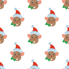 The seamless rat pattern is on the white background.