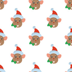 Obraz premium The seamless rat pattern is on the white background.