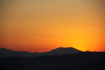 sunset in the mountains