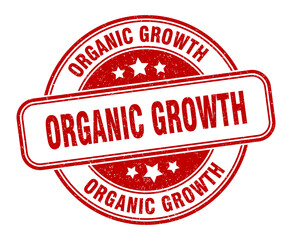 organic growth stamp. organic growth label. round grunge sign