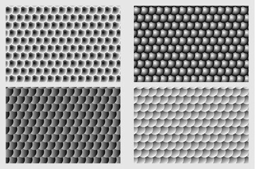 Fish scale pattern, Simple circular background - black and white set - vector circle pattern © danlersk
