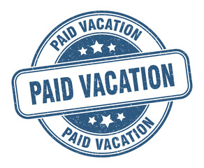 paid vacation stamp. paid vacation label. round grunge sign