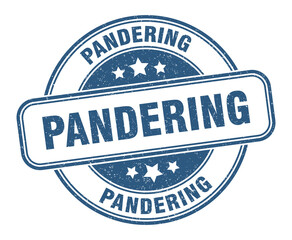 pandering stamp. pandering label. round grunge sign