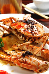 Hong Kong 2006 : A Plate Of Fried Crab With Black Bean Sauce