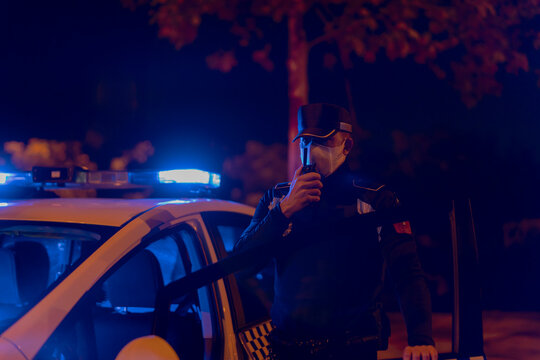 police working during lockdown for the pandemic