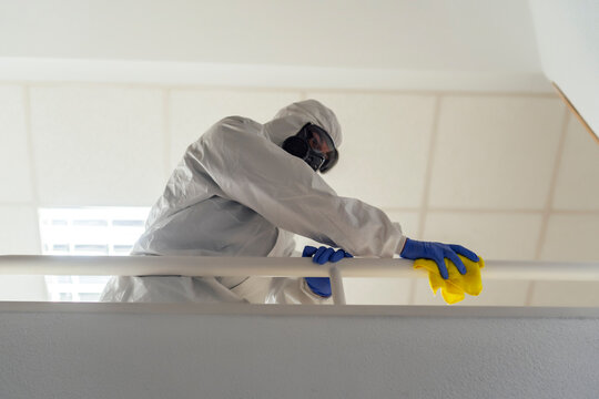 military disinfecting the hospital to prevent the spread of covid19