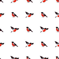 Seamless pattern with a bird. Suitable for backgrounds, postcards, and wrapping paper. Vector.