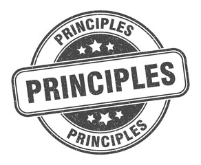 principles stamp. principles label. round grunge sign